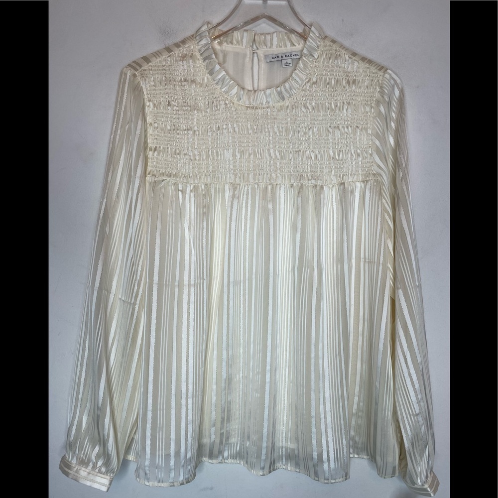 NWT Zac & Rachel Cream Shirt Size Large